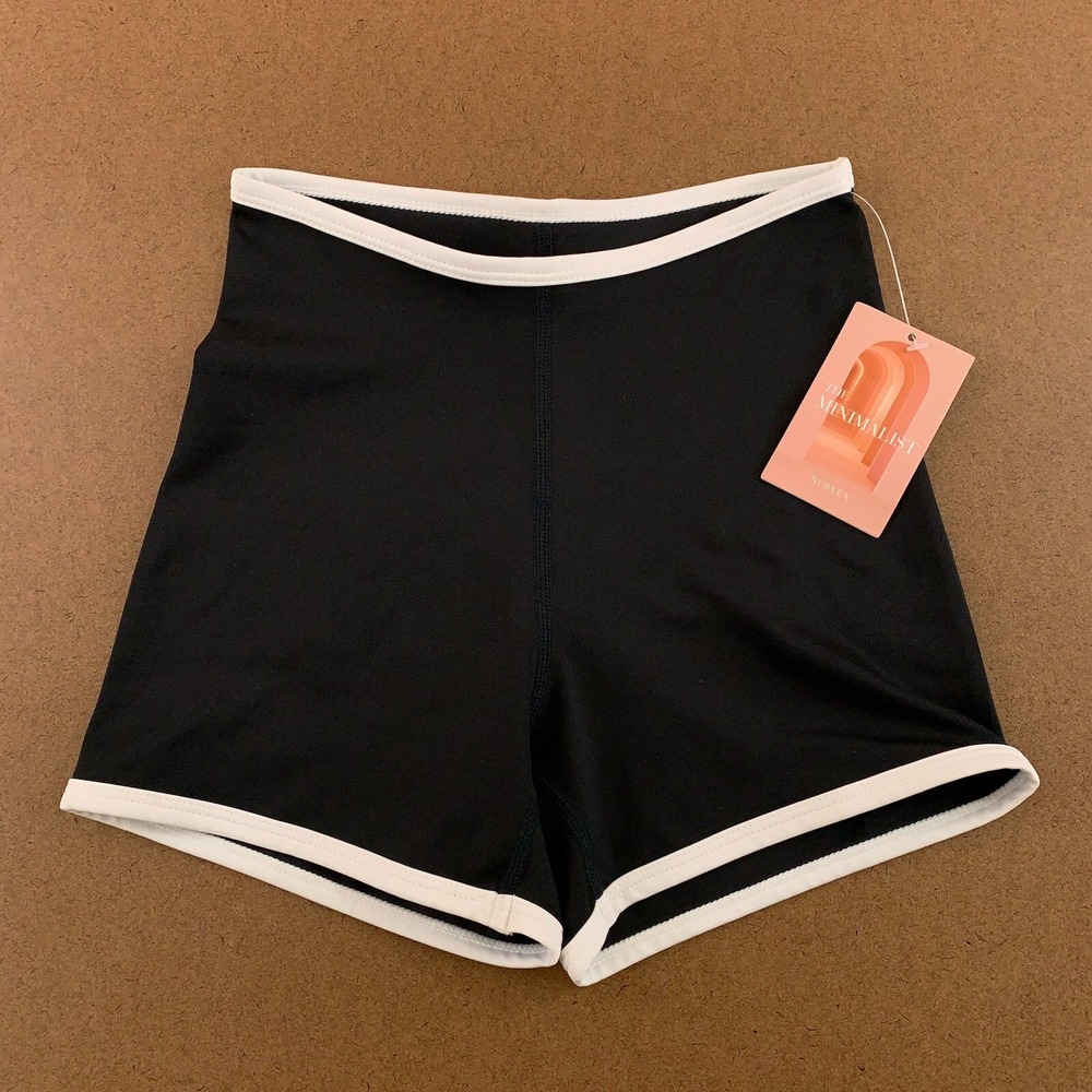 Nubyen Women's Size XS Black White Trim Pull On Abbot Kinney Shorts NWT